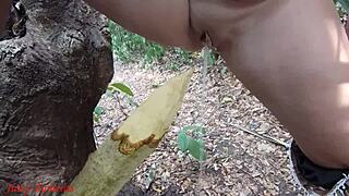 Kinky Slut Suggests Forest Stake Piss Squirting Thrill