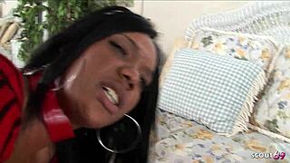 Big Black Monster Cock Ravages Bouncing Ebony Ass Casting Debut