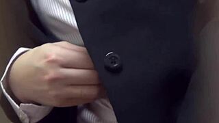 Asian teen's secretive outdoor panties tease and play