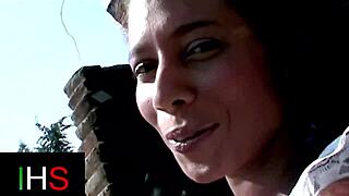 sexy mulatta slut double penetrated pussy and ass outdoors