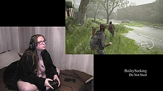bbw brunette with big tits and glasses plays naked last of us 2 part 6 nude gaming fetish
