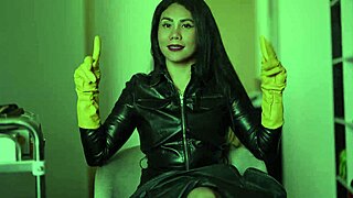 Leather Glove Mistress Teases in Fetish ASMR Domination Session