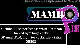 laurinha alice's perfect white brazilian ass takes double huge cocks dp anal?