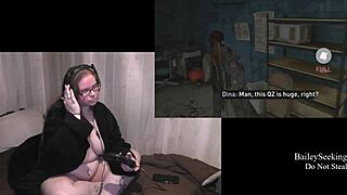 bbw brunette with big tits and glasses plays naked last of us 2 part 6 nude gaming fetish
