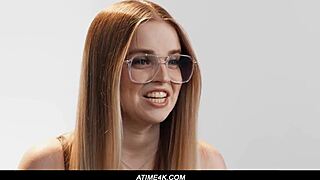 Codi Vore's huge natural tits shake wildly as she fingers to massive orgasm in casting