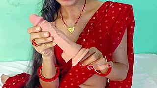 bhabhi screams happy as devarji dildo pounds her wet creamy pussy