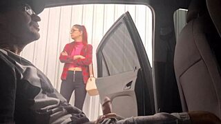 Risky Street Jerk for Waiting Student Girl