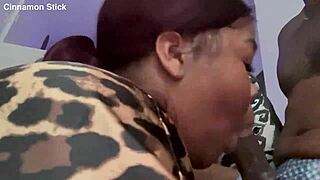 bbw deepthroats monster cock sloppy before big mouth cumshot