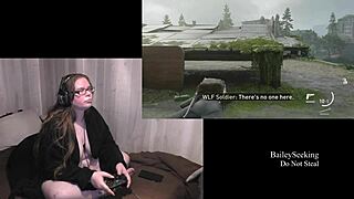 bbw brunette with big tits and glasses plays naked last of us 2 part 6 nude gaming fetish