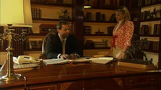 Blonde milf in golden heels takes massive cock facial pounding