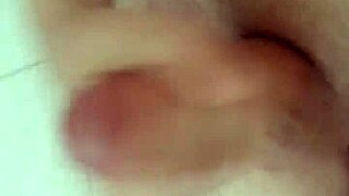 Intense bisexual bathroom masturbation cumshot explosion