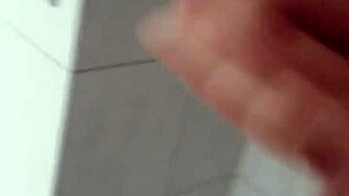 Intense bisexual bathroom masturbation cumshot explosion