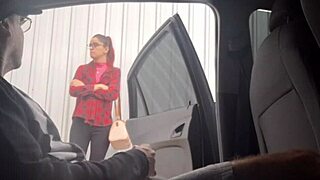 Risky Street Jerk for Waiting Student Girl