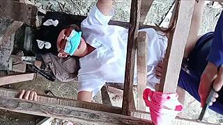 WOW, NURSE SEDUCES LABORER in construction site!