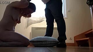 Esclave F Chained COLLAR Poses for Humiliating BDSM Sessions Outdoor!