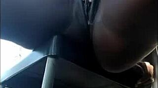 public outdoor squirting creampie up close on wet pussy