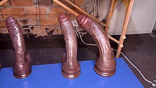 oh damn bbc giant dildos stretch my tiny pussy part 2