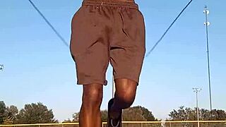 Cute Athletic Brunette Tastes Dorm Air Fitness Workout Homemade