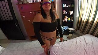 big tits latina milf from the hood spreads puffy pussy and milks huge cock