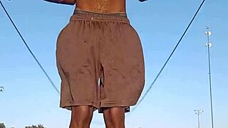 Cute Athletic Brunette Tastes Dorm Air Fitness Workout Homemade