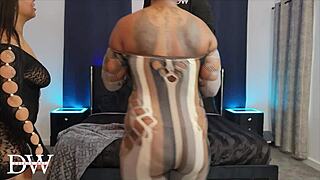 spying on porsha carrera's intense ebony double team threesome