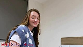 brit college girl demonstrates oily hand technique