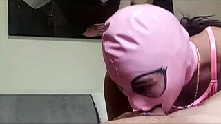 perfect milf deepthroats monster cock in fishnets heels then swallows