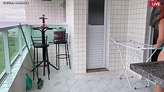 that maid shows up in slutty outfit to tease me and wife hates it