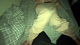 Girlfriend in pajamas whispers let's fuck before bed romp