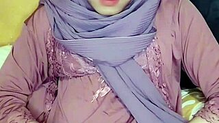 hijab crossdresser strokes solo arab style