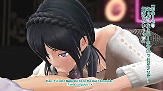 Anime babe dances seductively before nightclub blowjob scene unfolds