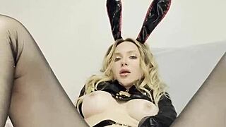 cute bunny teases swollen clit and puffy labia sensually solo