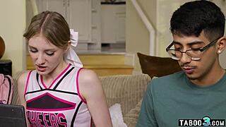 Melody Marks! Cheerleader Takes Shy Dark Cock Deep!