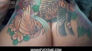 tattooed milf spots johnny stroking hard before exam distraction