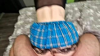 Blonde Couple's Creamy Pussy POV Ride