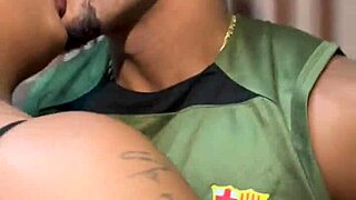 after girlfriend leaves brazilian tattooed latina friends seduce him wildly at home