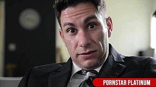 Kinky blonde Claudia Valentine milks therapist Brad Knight's throbbing dick dry