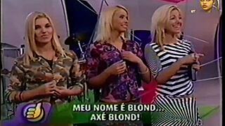 Hey, watch this super positive brazilian blonde rip clothes in axe team strip?
