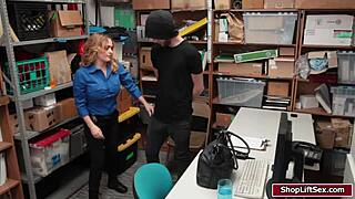 shoplifter guy hammers blonde's tight pussy hard