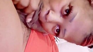 Smooth Shaved Pussy Tease in Bedroom Close-Up