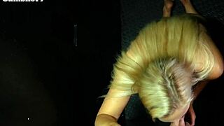 Sophia swallows nine massive gloryhole cumshots in huge liquid lunch feast