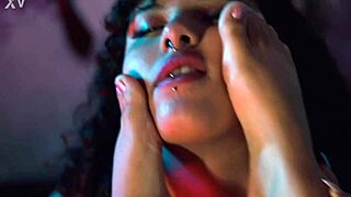 Curvy BBW Latina Facesits and Sits on Feet While Licking Wet Pussy