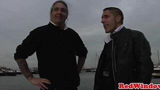 skinny dutch hooker sucks tourist cock then cumshowered in heels