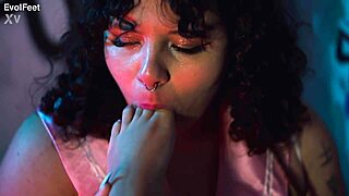 Curvy BBW Latina Facesits and Sits on Feet While Licking Wet Pussy