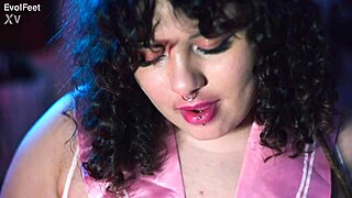 Curvy BBW Latina Facesits and Sits on Feet While Licking Wet Pussy