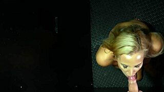 Sophia swallows nine massive gloryhole cumshots in huge liquid lunch feast