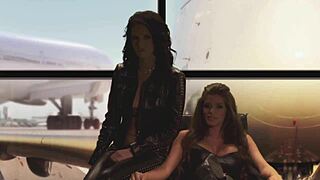 linsey mckenzie and puma swede turn lesbian mid-flight