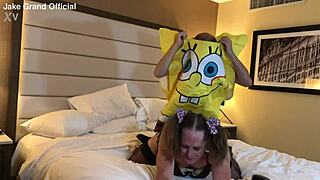 Spongebob dives into fun with hot milf transwoman in wild parody romp