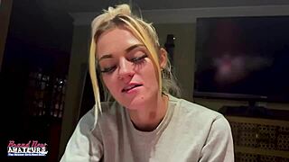 PETITE BLONDE MILF RUBS NIPPLES AND FINGERS TIGHT TWAT DEEPLY