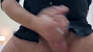 i moan and gasp as he rips sexy panties jerks huge cock dirty talk spits on it